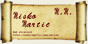 Miško Martić vizit kartica